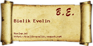 Bielik Evelin névjegykártya